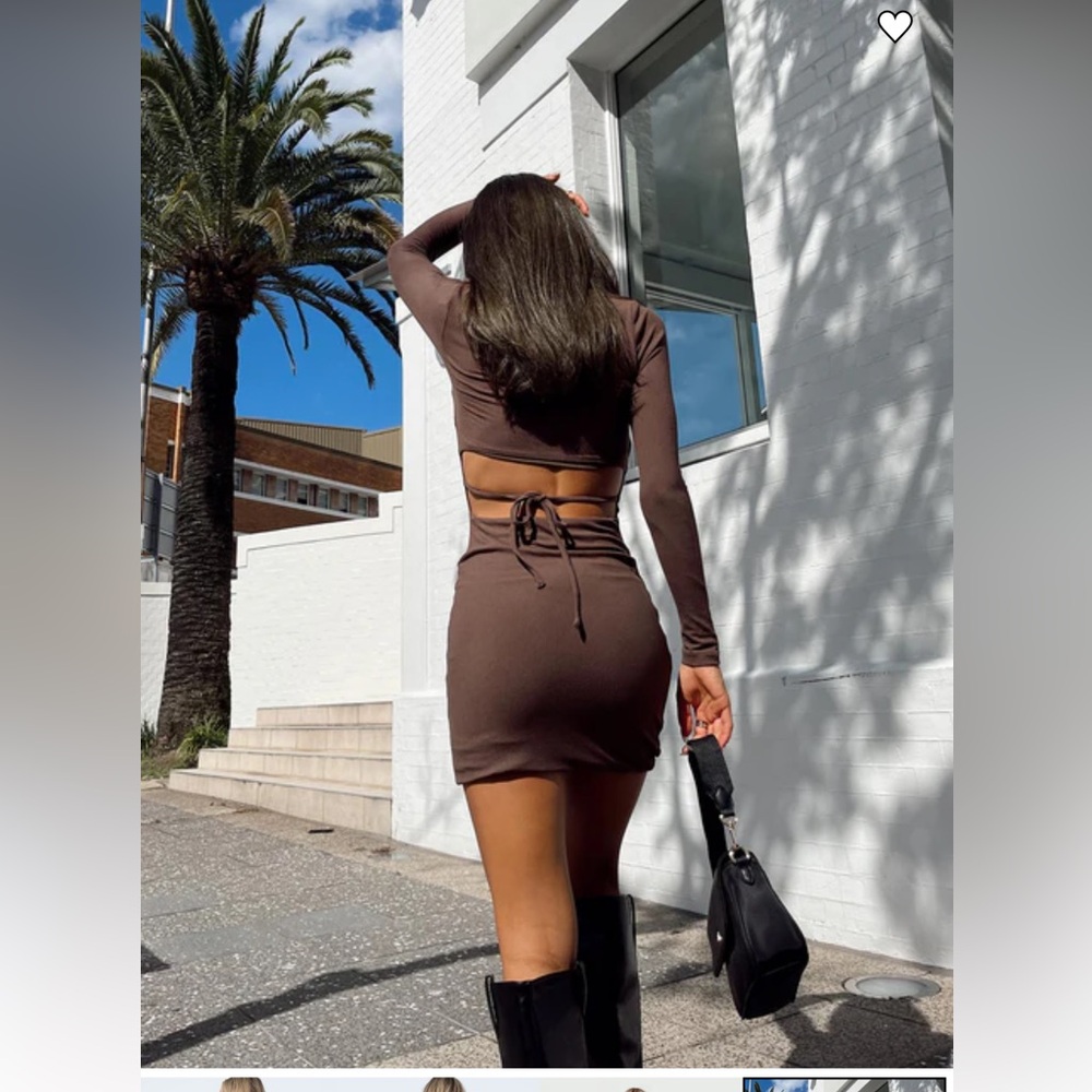 Princess Polly Chocolate Long Sleeve Dress